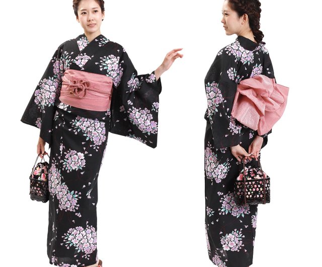 日本和服女性浴衣腰帶2件組F Size X25-312 yukata - 設計館fuukakimono 