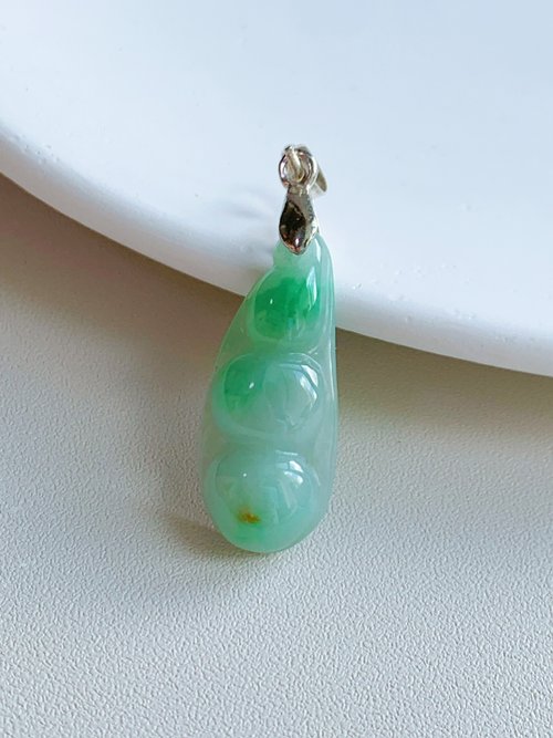 ice of Jadeite 天然緬甸翡翠A玉四季豆吊墜