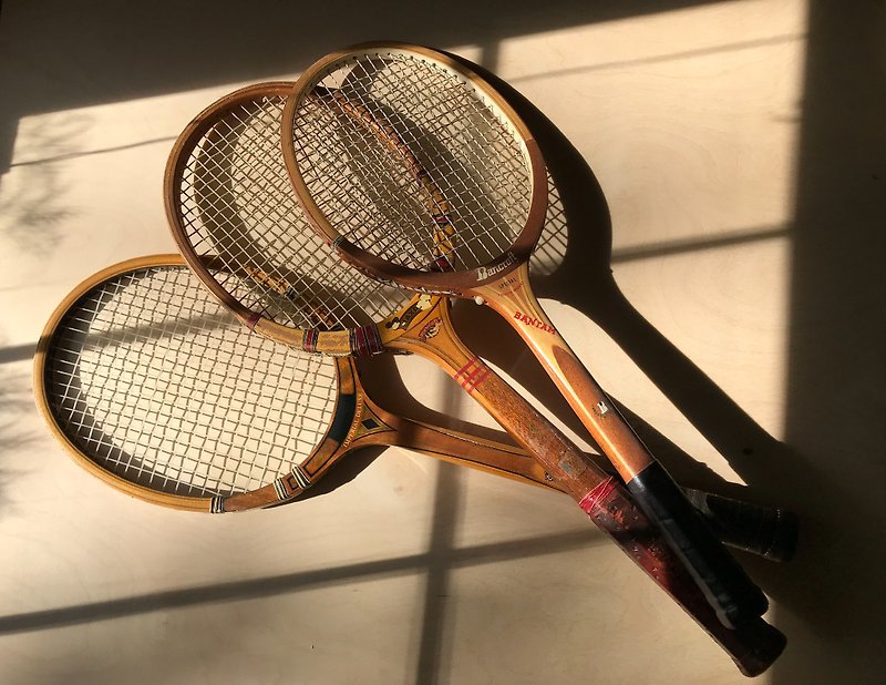 初期の木製テニスラケット - その他 - 木製 ブラウン