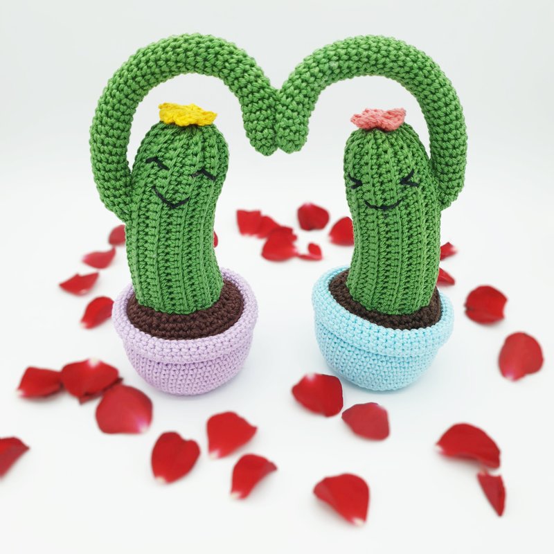 Cactus in Love | Valentine's Day Gift | Crochet Cactus PATTERN PDF - 手工藝教學/工具書 - 其他材質 