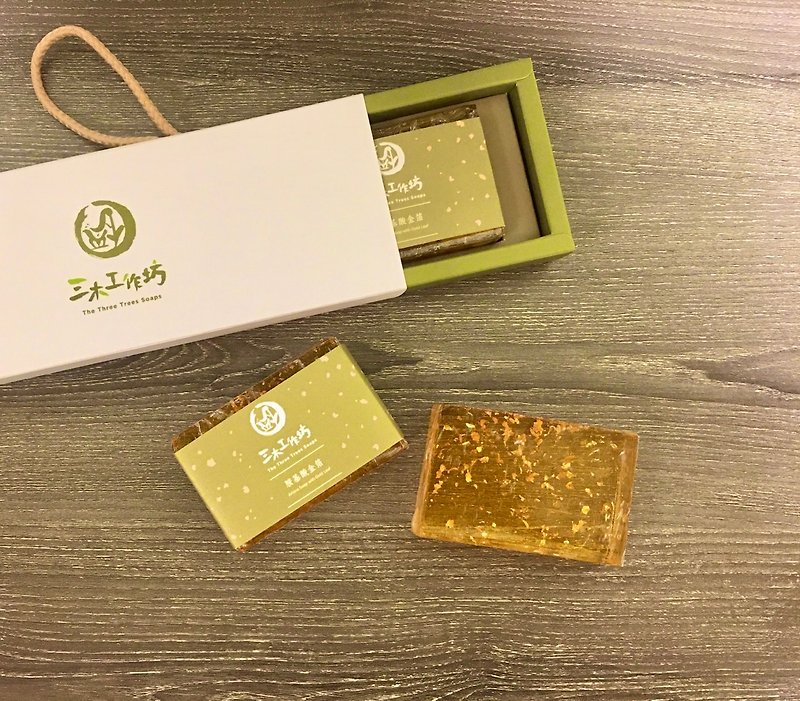 2pcs Amino Acid Cleansing Rose Geranium Gold Leaf Soap Gift Box (140g*2) - สบู่ - วัสดุอื่นๆ 