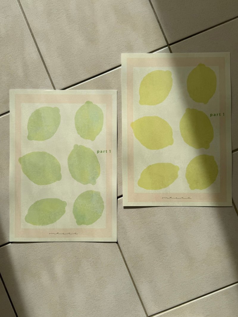 檸檬 第一部 - 壁貼/牆壁裝飾 - 環保材質 