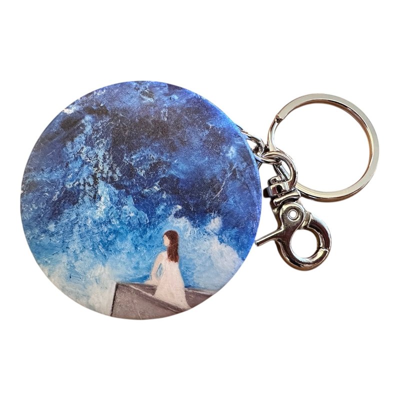 療癒隨身鏡鑰匙圈  療癒小物 文創小物 隨身鏡吊飾 禮物推薦 - 吊飾/掛飾 - 其他金屬 