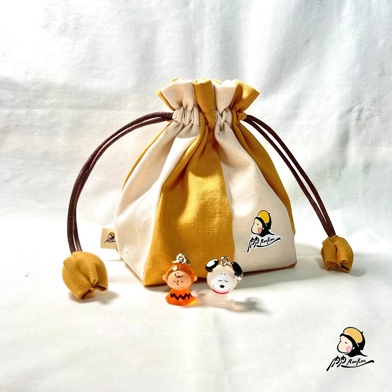 Rourou classic buns [RouRouDesign] - กระเป๋าหูรูด - ผ้าฝ้าย/ผ้าลินิน สีส้ม