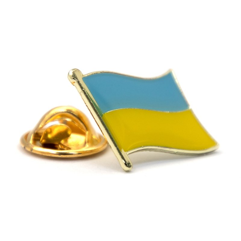 Ukraine Ukraine Metal Jewelry Accessories Pin Support Ukraine National Emblem Badge Flag Chest - เข็มกลัด - วัสดุอื่นๆ หลากหลายสี