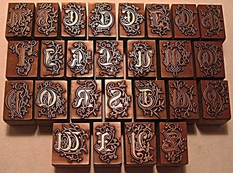 預購 英國古董字母印刷塊 A-Z 老英國款 單個出售 - 印章/印台 - 木頭 
