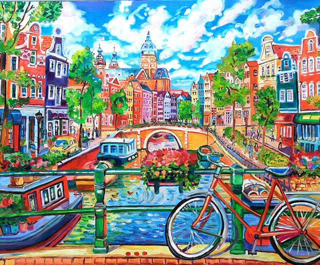 ISE DIVER様　ドイツ画家ADAMEC油彩画 【街の風景】 ISE DIVER様 ドイツ画家ADAMEC油彩画 【街の風景】 ISE DIVER様