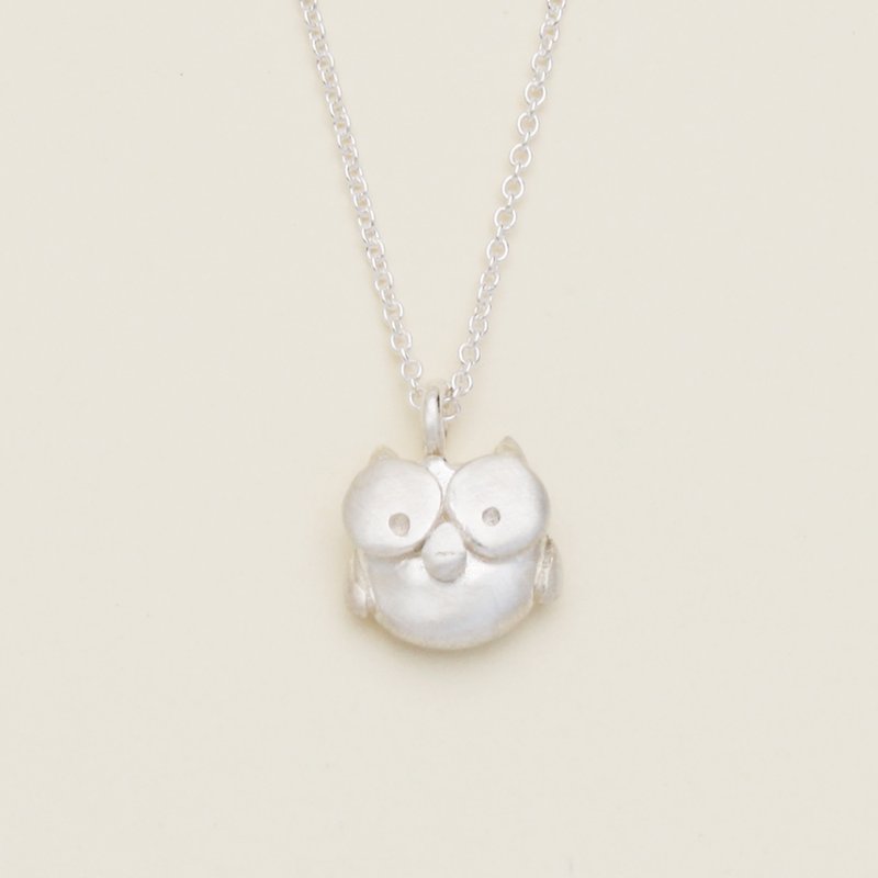 Owl Necklace - Necklaces - Sterling Silver Silver