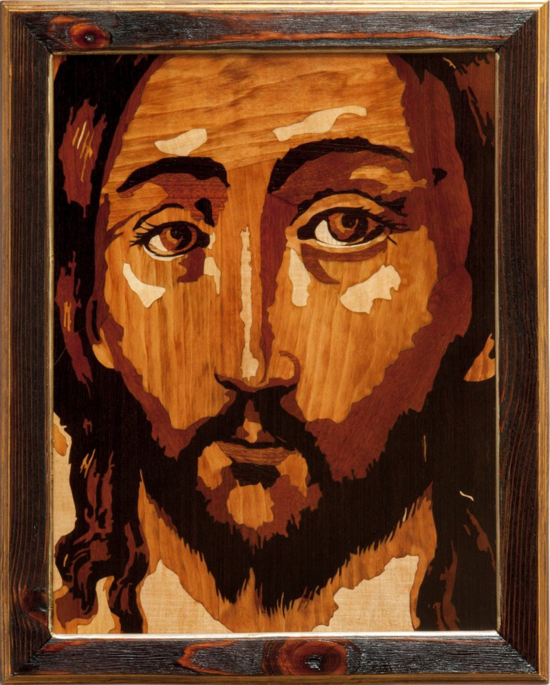 Jesus Christ Savior Orthodox Byzantine Christian our Lord Wood Icon Wall wood - 壁貼/牆壁裝飾 - 木頭 橘色