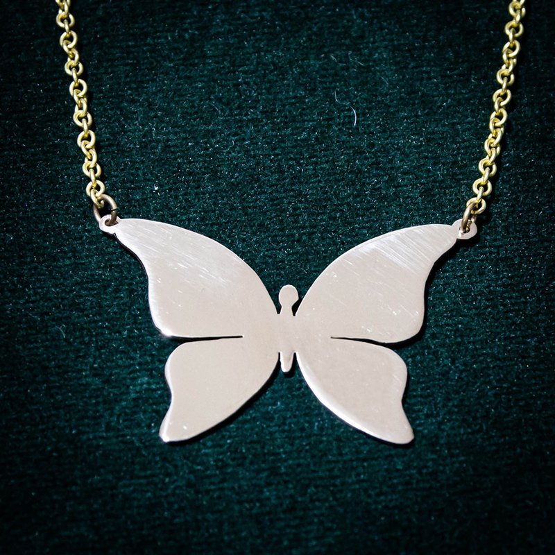 Butterfly necklace - สร้อยคอ - ทองแดงทองเหลือง สีทอง