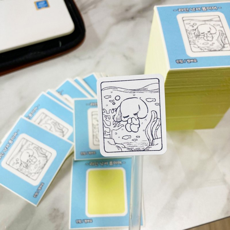 Graffiti lop bunny (Sea) peel off sticker - Korean Cute Diary (lintam) - 貼紙 - 紙 白色