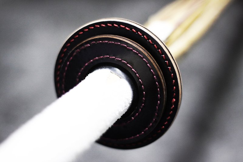 Handwork Cowhide Tsuba-Dome Kendo - อุปกรณ์เสริมกีฬา - หนังแท้ สีดำ