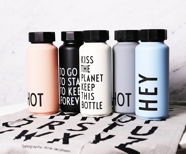 Black 500 ml. Design Letters Thermo bottle/Insulated bottle 