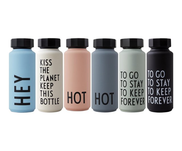 Design Letters Hot Thermo Bottle Black