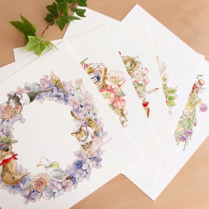 Natural Wreath 3-piece Art Set (Unframed) - โปสเตอร์ - กระดาษ 