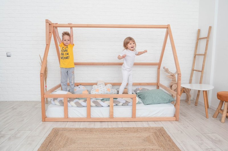 Kids Furniture Toddler Floor House Wood Montessori Platform Bed Frame - 兒童家具/傢俬 - 木頭 