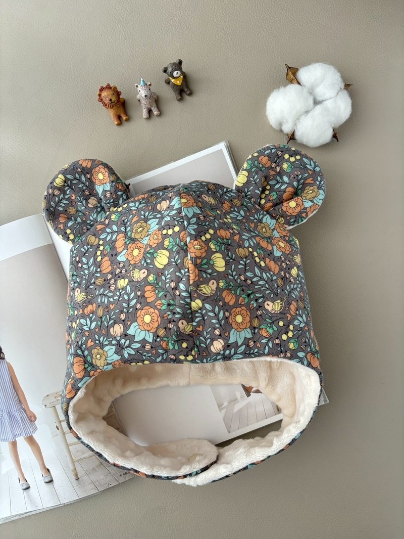 淺灰紫森林系微刷毛款  新生兒禮盒(贈禮盒) - 圍兜/口水巾 - 棉．麻 紫色