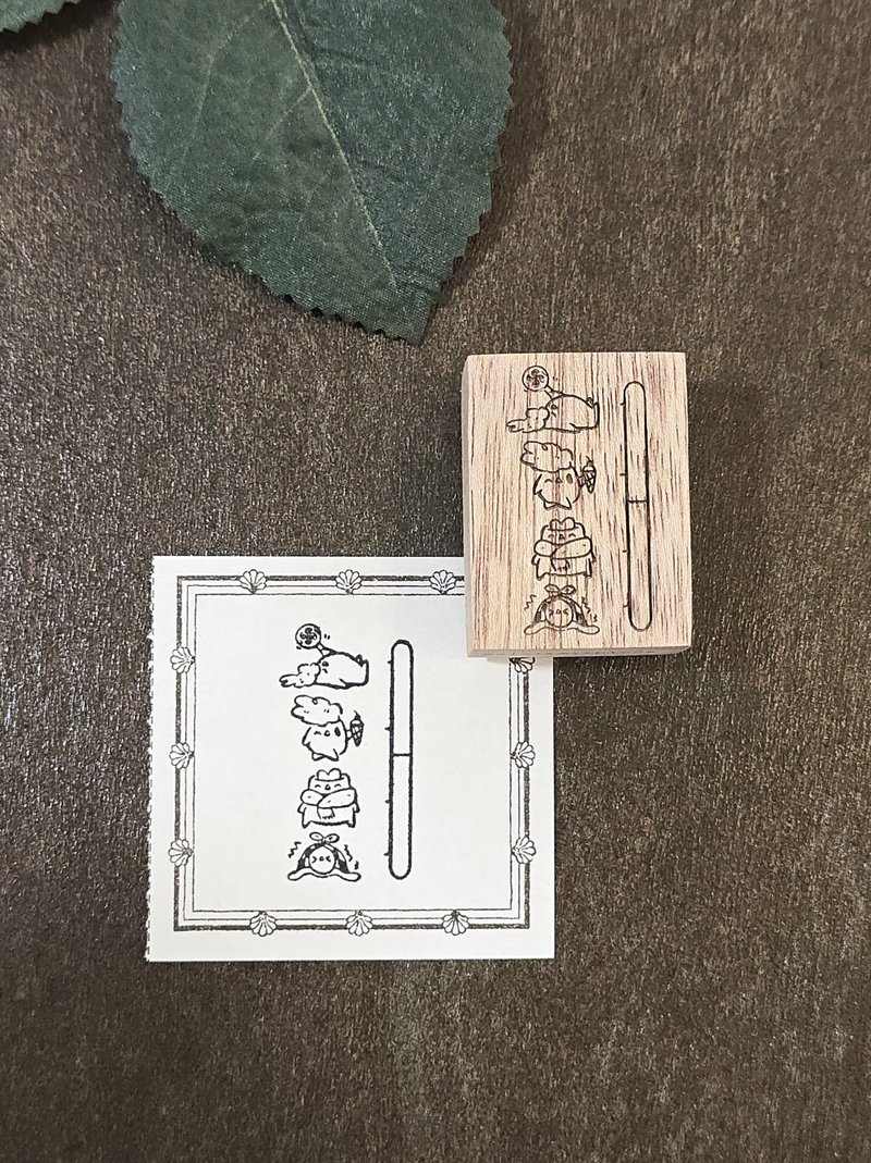 注意印章 - 便條紙/便利貼 - 木頭 咖啡色