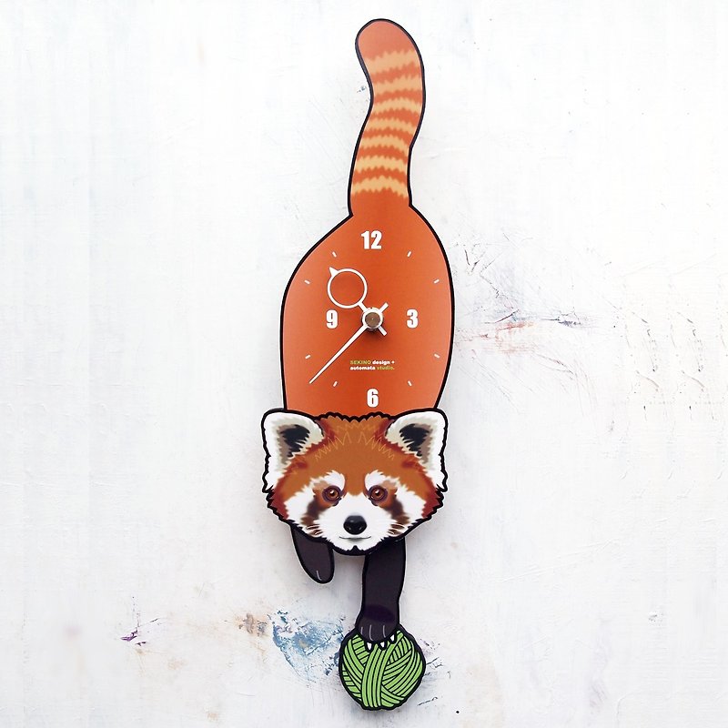 RP 小熊猫 - 動物造型鐘擺鐘 - 時鐘/鬧鐘 - 木頭 