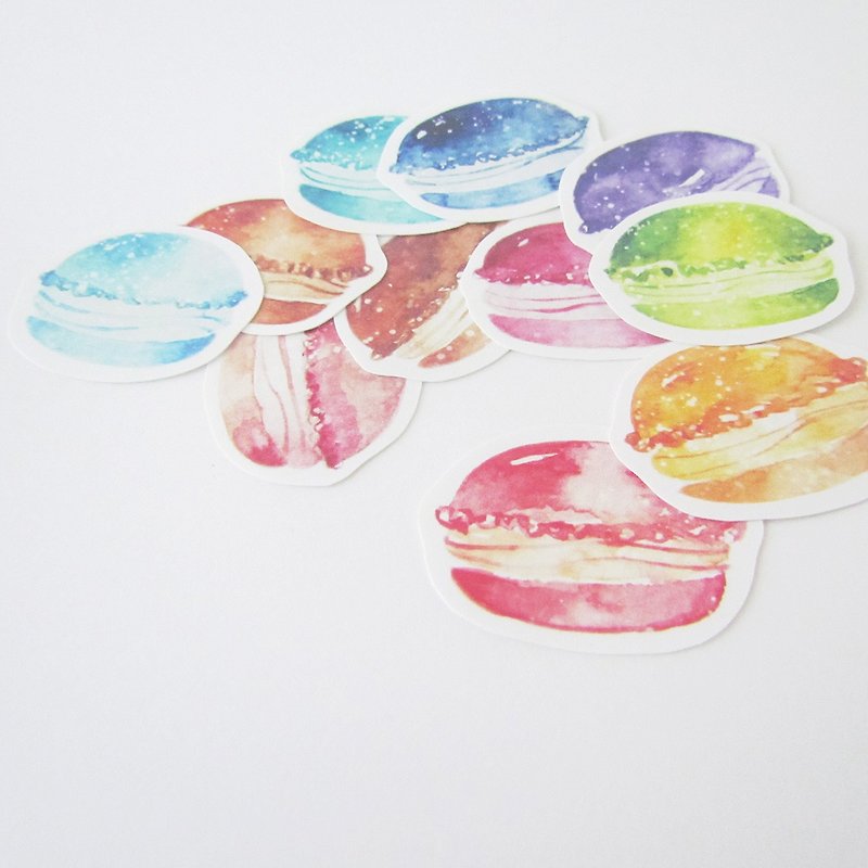 Colorful macaron sticker set - สติกเกอร์ - กระดาษ สึชมพู