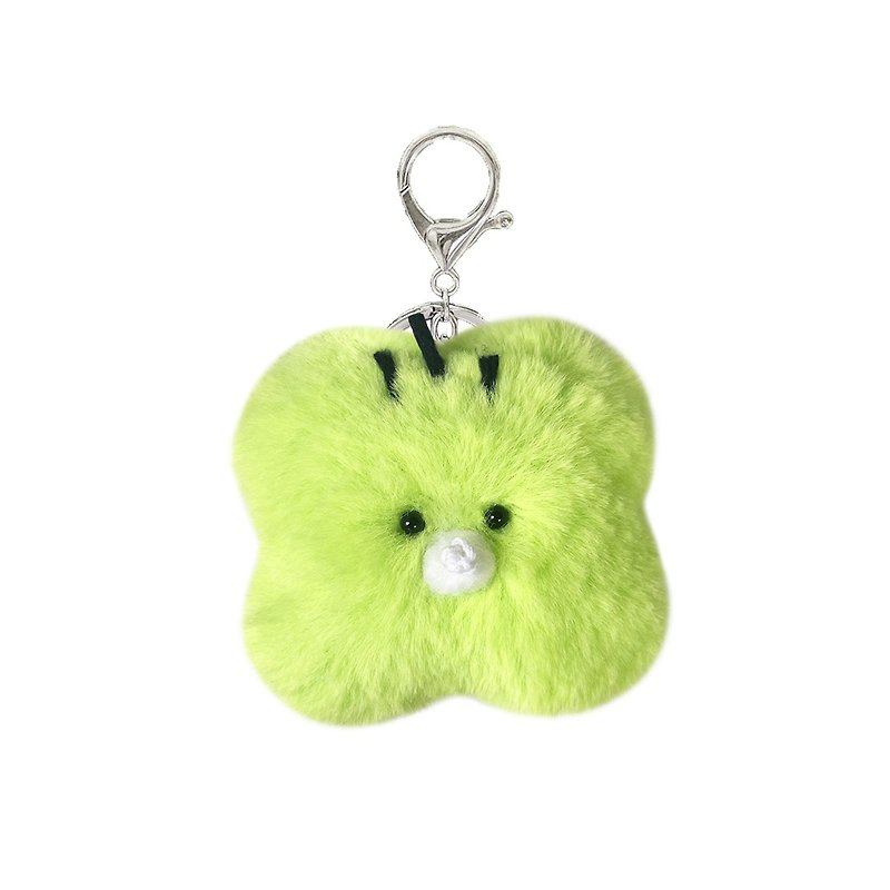 Four-leaf clover ping Doll Keyring - Keychains - Cotton & Hemp Green