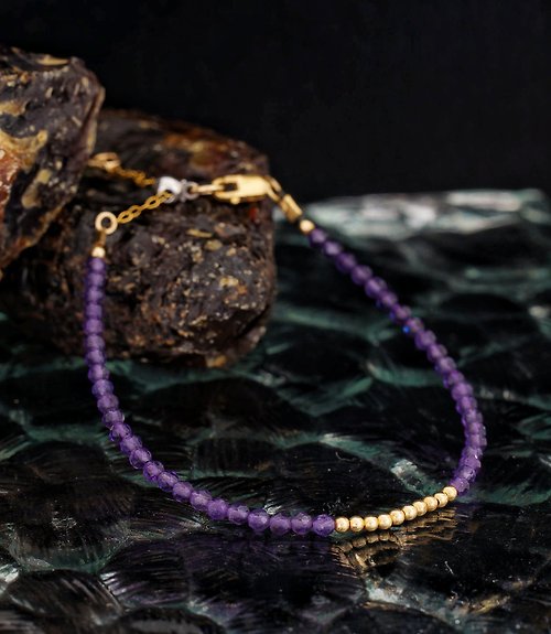 BNA Jewelry 記憶合金水晶手鍊系列 紫水晶石 14K包金 GF 手鍊