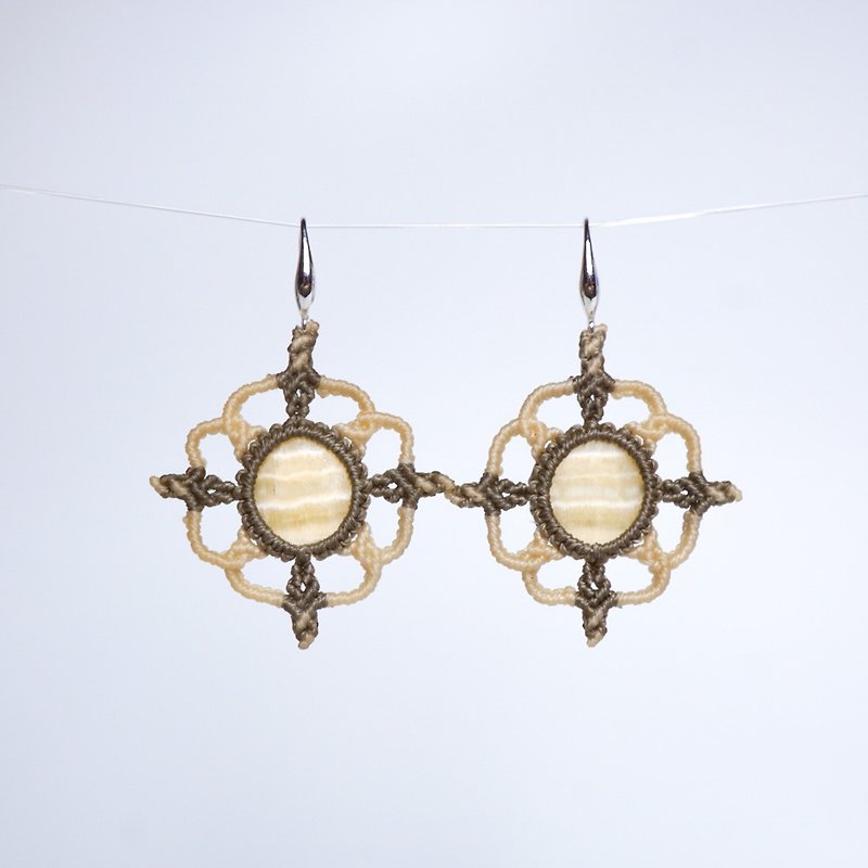 calcite Wax braided earrings - Earrings & Clip-ons - Gemstone Yellow
