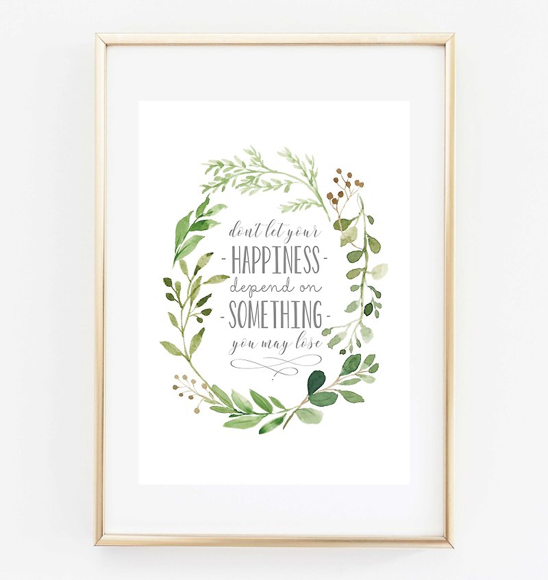 happiness quote print customizable posters - ตกแต่งผนัง - กระดาษ 