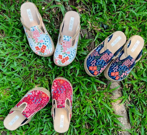 ★★★貴重　未使用　ワンダフルワールド　花刺繍　サンダル　赤 花刺繍サンダル - ハンドメイド - ショップ ladda21 サンダル