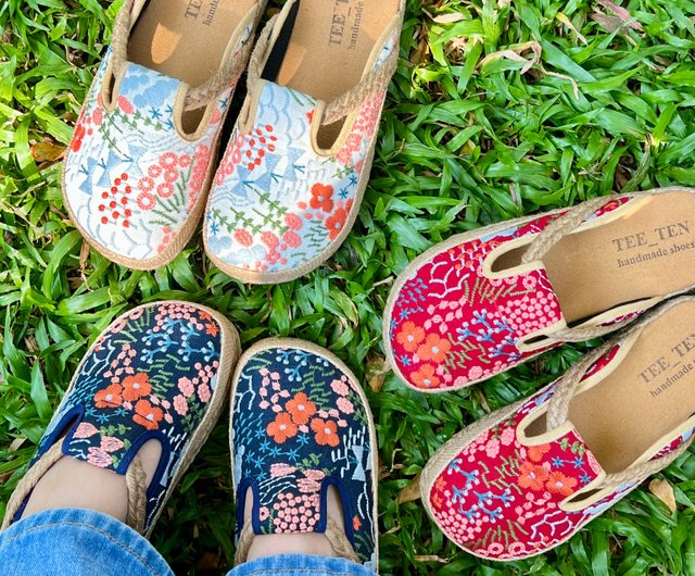 花刺繍サンダル - ハンドメイド - ショップ ladda21 サンダル