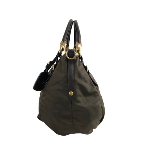 USED※プラダPRADAバッグ☆ハンドバッグ★ナイロンバッグ★プラダ　カーキ 中古・古着通販】PRADA (プラダ) ナイロンハンドバッグ カーキ
