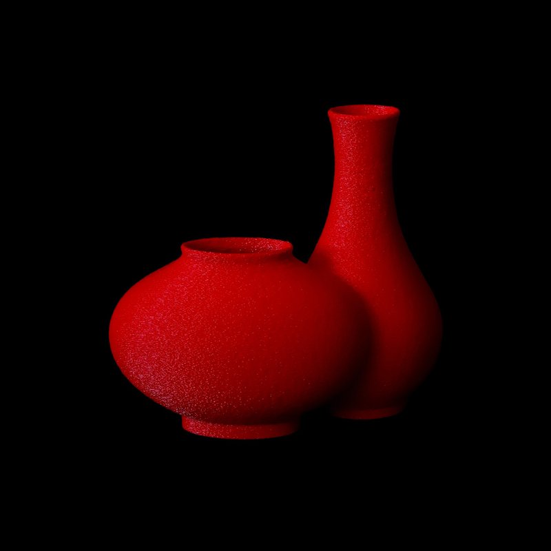 Combined Small Moon Jar and Gourd Bottle - 擺飾/家飾品 - 其他材質 紅色