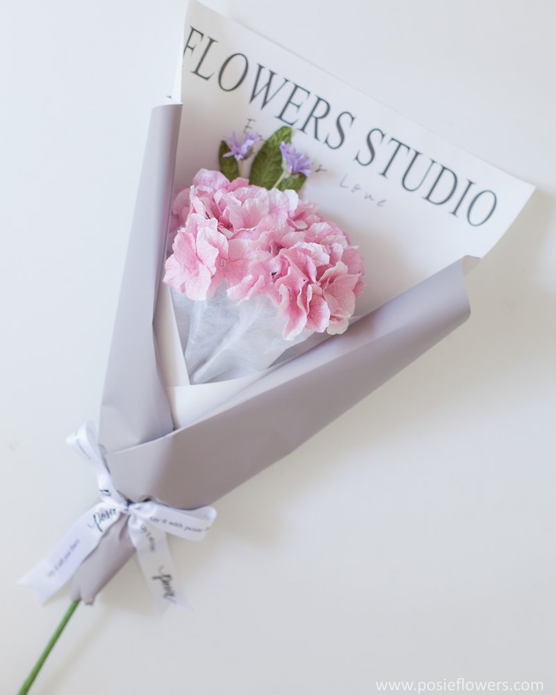 Paper Fragrances Pink - Paper Single PINK HYDRANGEA  mini Bouquet | Aroma Handmade Gift