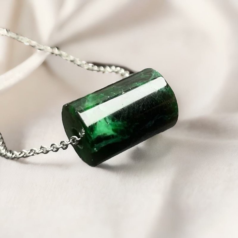 花青翡翠路路通項鍊 | 天然緬甸玉翡翠A貨 | 送禮 - 項鍊 - 玉石 綠色