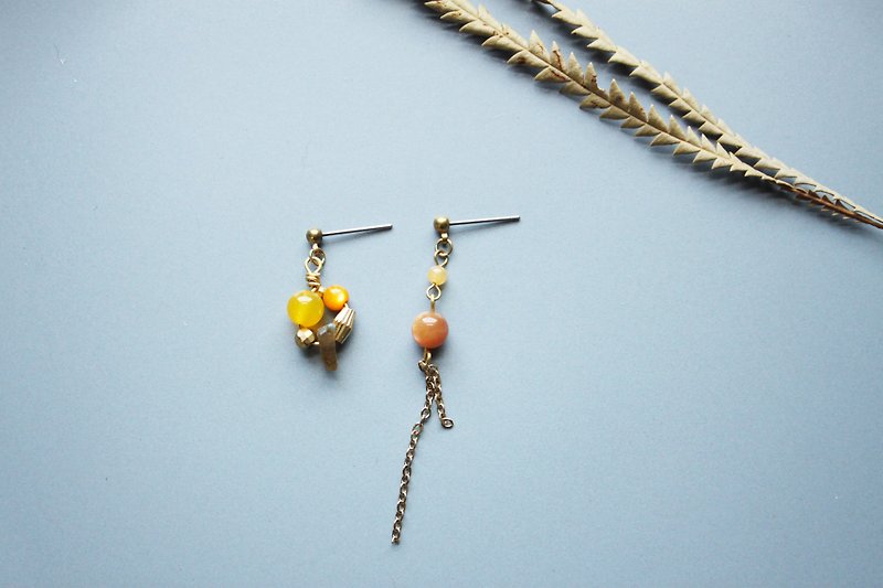 Tender - earring  clip-on earring - Earrings & Clip-ons - Stone Yellow