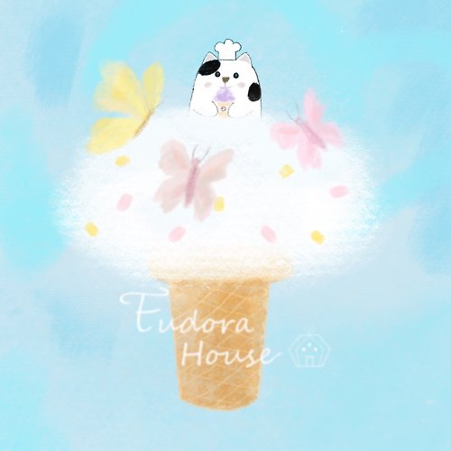 Eudora House 米林貓冰淇淋棉花糖 x 環球桃園A19 手作甜點