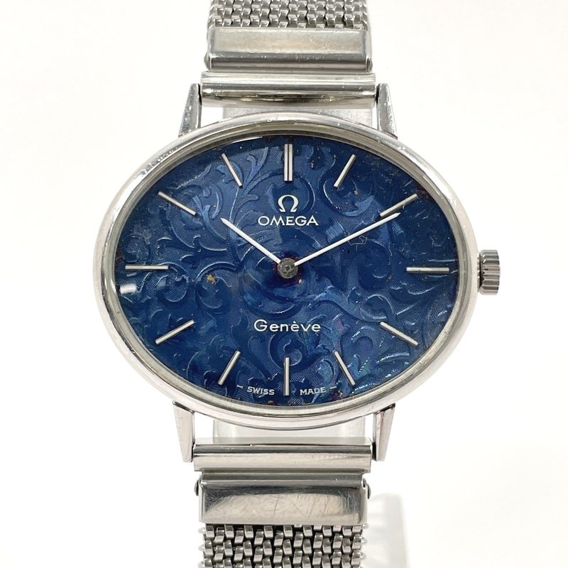 オメガ OMEGA 腕時計 ジュネーブ ステンレススチール シルバー ブルー 手巻き ヴィンテージ アンティーク - 女錶 - 不鏽鋼 銀色