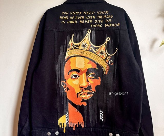 2pac デニムジャケット Vintage 2PAC by J.C. Design Denim Jacket Size L Men's Jeans