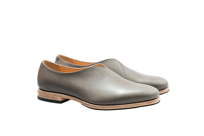 Stitching Sole_V_Gry - Men's Oxford Shoes - Genuine Leather Gray
