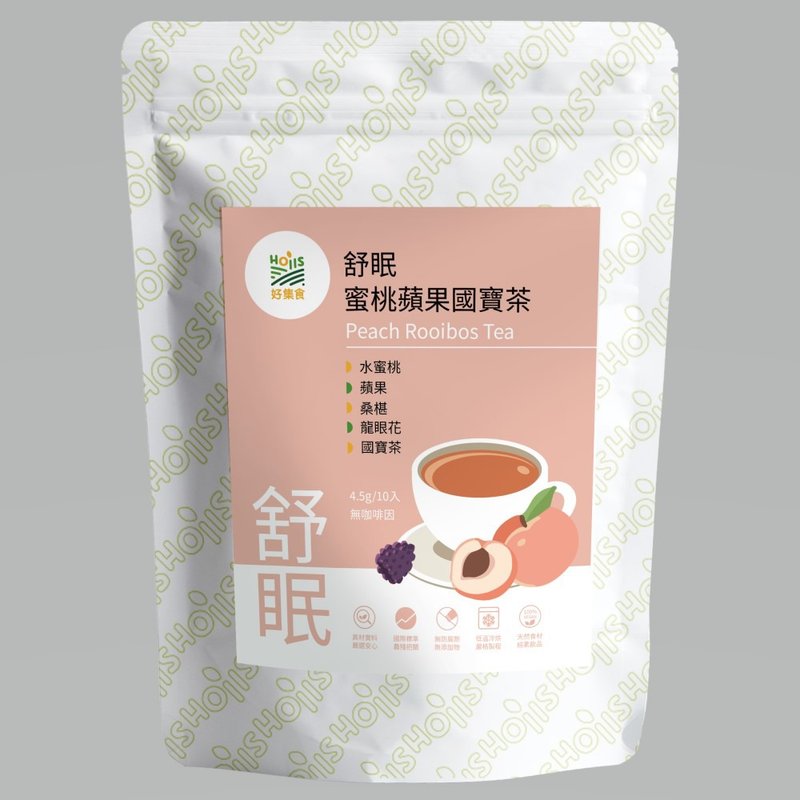 Peach and Apple National Treasure Tea 10 pieces/pack (caffeine-free; soothing sleep and beauty; health-preserving tea) - Tea - Other Materials Green