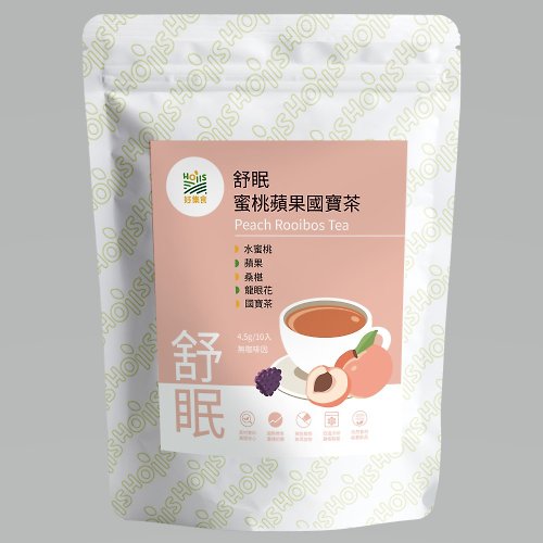 Hoiis好集食 蜜桃蘋果國寶茶10入/每包(無咖啡因;舒眠養顏;養生茶)