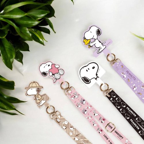 BESON- 迪士尼 史努比 拉拉熊 正版授權 3C禮品店 SNOOPY 史努比 多功能手機夾片掛繩夾片組