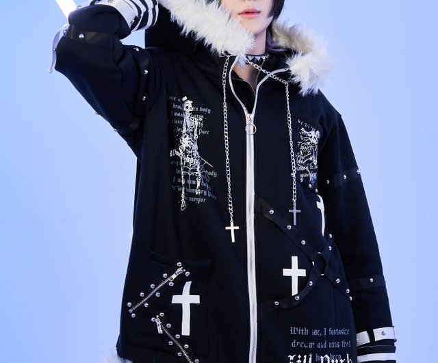 kawaii Punk heavy rock death pilgrimage bunny ear fur trim
