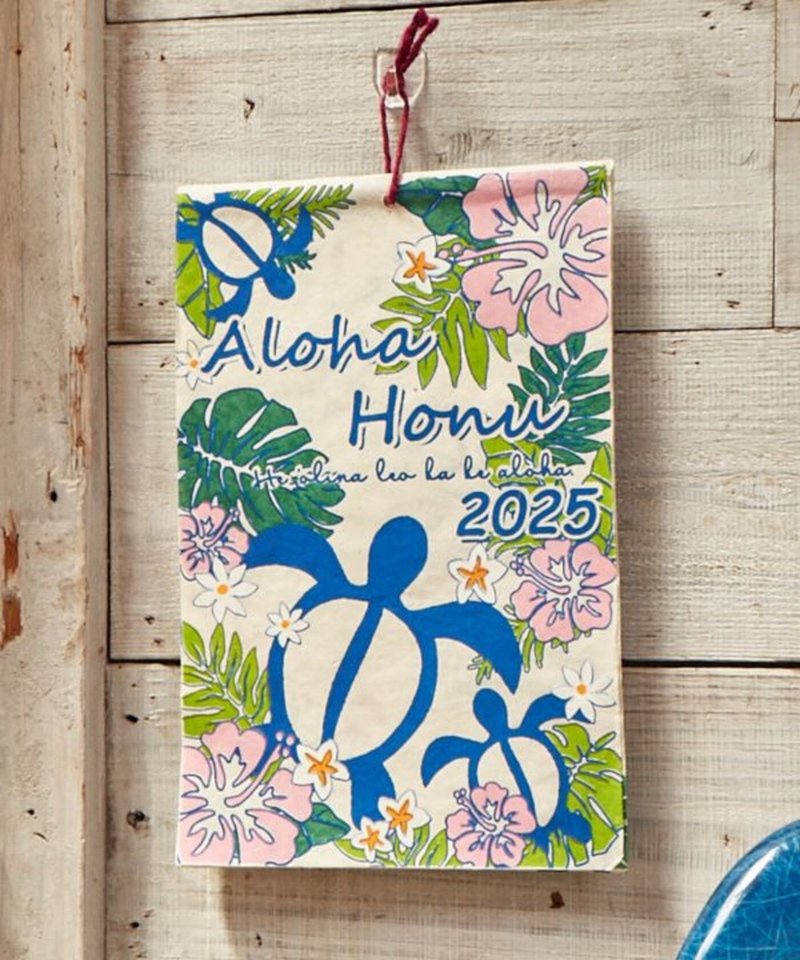 [Popular Pre-order] 2025 Annual Calendar Hawaiian Flowers Turtle Ocean Wind Monthly Calendar 4NSP4302 - Calendars - Paper 