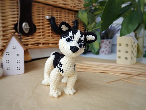 Rizhik_toys 狗 Miniature dog Realistic Husky. plush puppy toy. Dog doll plush toy Husky