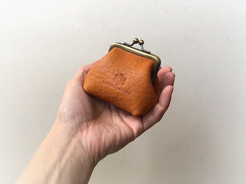 Himeji leather palm - กระเป๋าใส่เหรียญ - หนังแท้ สีกากี
