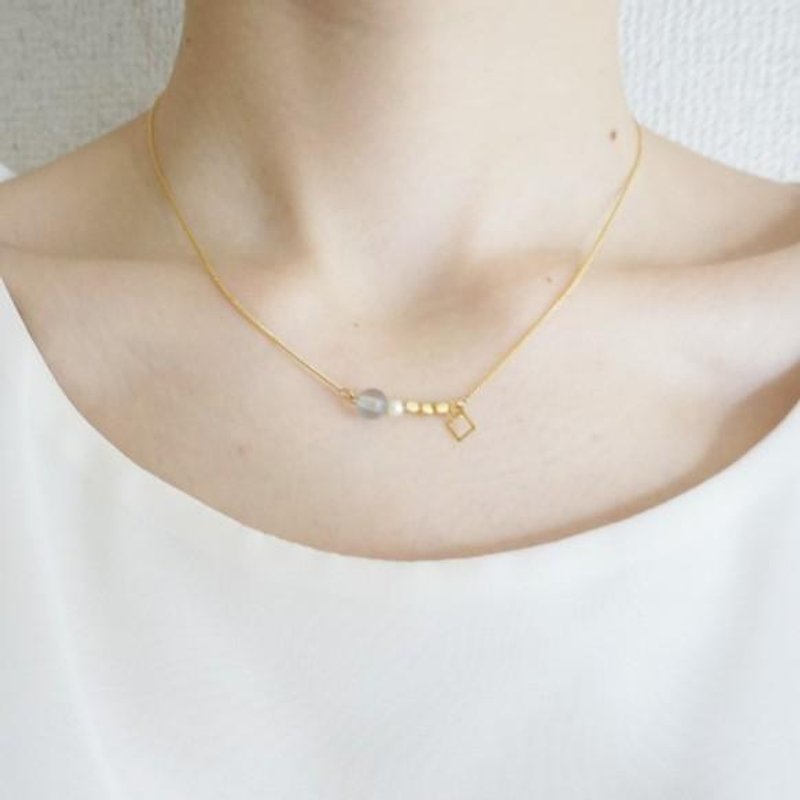2way ♡ kumori glass bracelet & necklace - Bracelets - Other Metals Blue