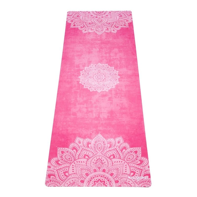 【YogaDesignLab】Combo Mat natural rubber yoga mat 3.5mm - Mandala Rose - Yoga Mats - Other Materials Pink