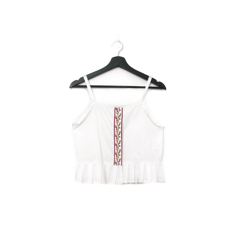 Back to Green-再製刺繡背心 復古 花藤 sv-01 //vintage vest - 背心/無袖上衣 - 棉．麻 