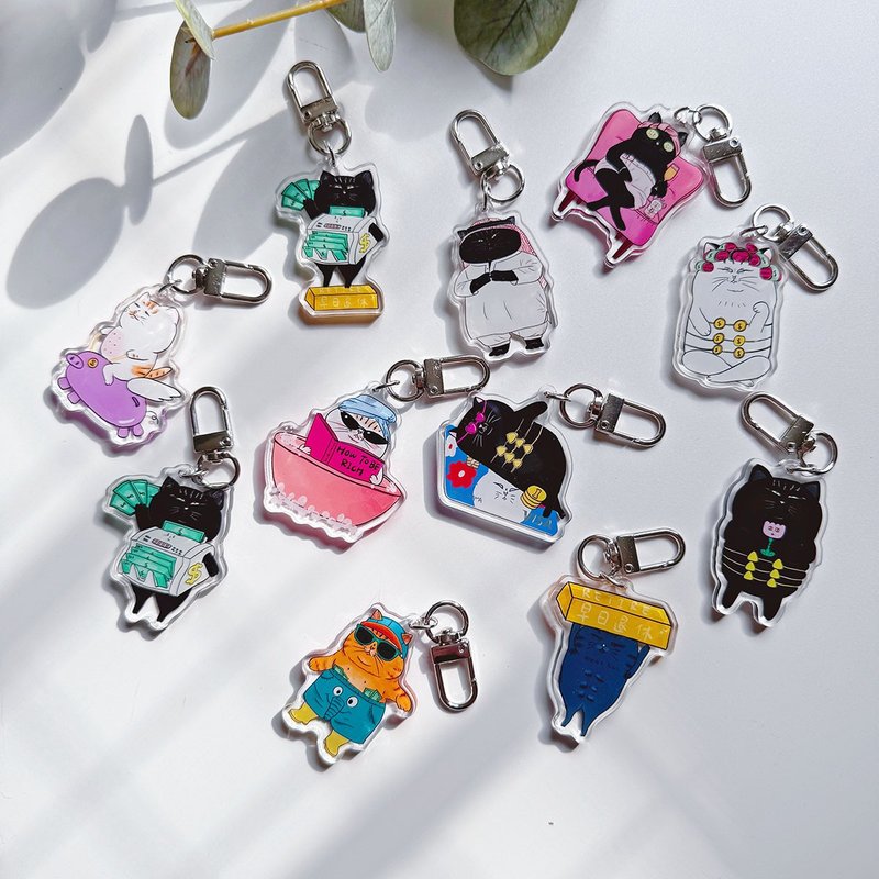 蛋定貓貓 壓克力鑰匙圈- 共28款 - 鑰匙圈/鑰匙包 - 塑膠 透明